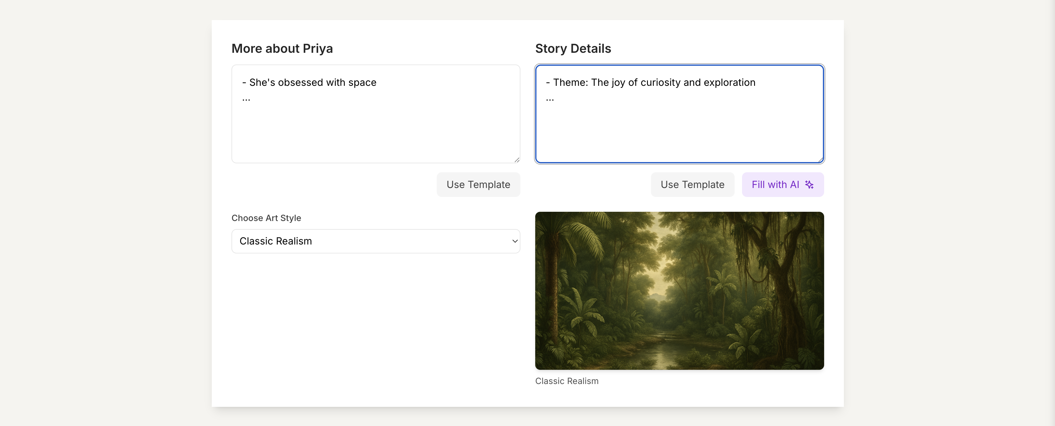 Customize the Story